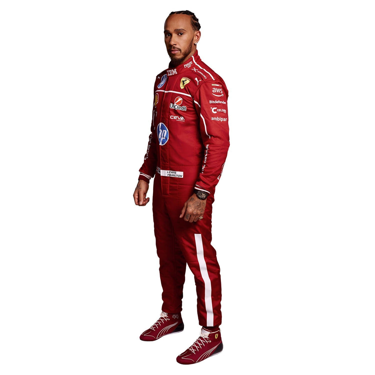 Lewis Hamilton 2025 Racing Suit Replica: lewis Hamilton F1 Race Ferrari Grand Prix Suit.