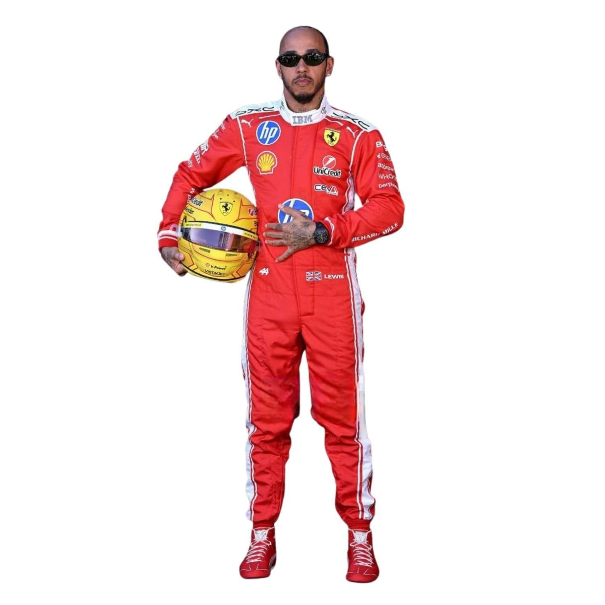2026 Lewis Hamilton Racing Suit Replica: lewis Hamilton F1 Race Replica Ferrari Grand Prix Suit.