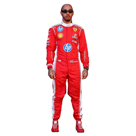 2026 Lewis Hamilton Racing Suit Replica: lewis Hamilton F1 Race Replica Ferrari Grand Prix Suit.
