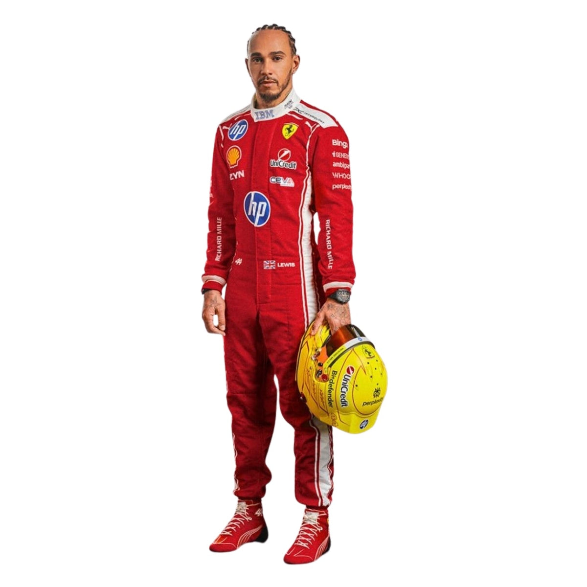 2026 Lewis Hamilton Racing Suit Replica: lewis Hamilton F1 Race Replica Ferrari Grand Prix Suit.