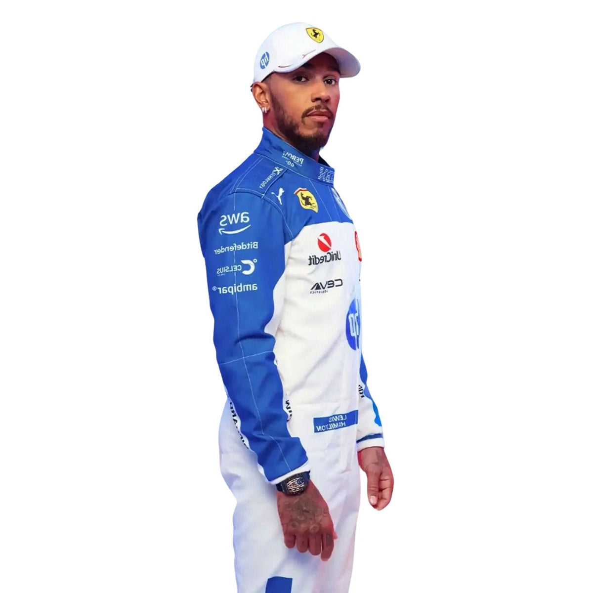 Lewis Hamilton Miami GP 2025 Racing Suit Replica: lewis Hamilton F1 Race Ferrari Miami GP Grand Prix Suit.