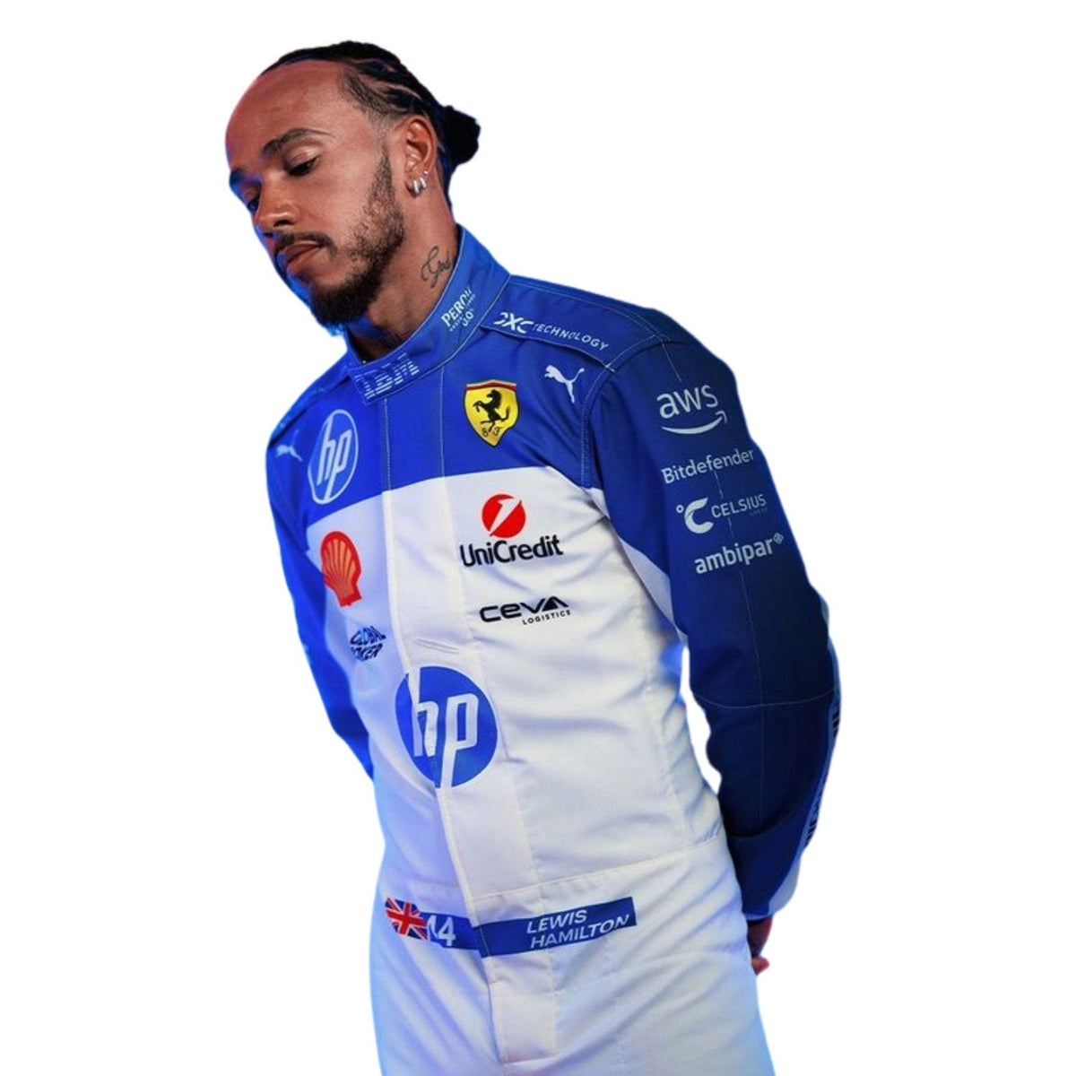 Lewis Hamilton Miami GP 2025 Racing Suit Replica: lewis Hamilton F1 Race Ferrari Miami GP Grand Prix Suit.