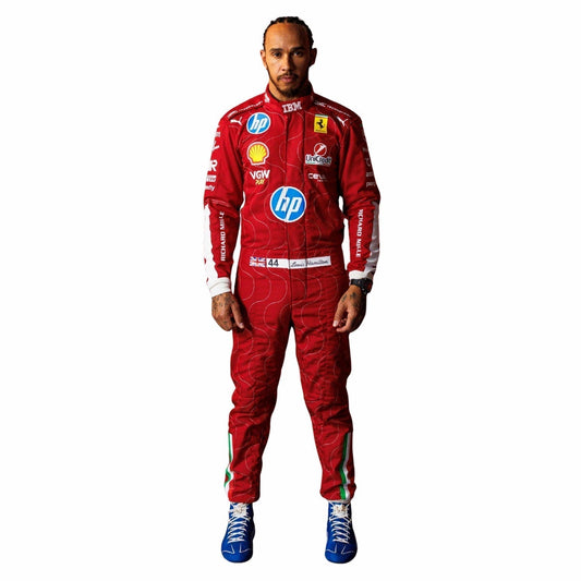 2025 Racing Suit Replica – Lewis Hamilton Monza GP: lewis Hamilton F1 Race Replica Ferrari Monza GP Motorsport Suit.