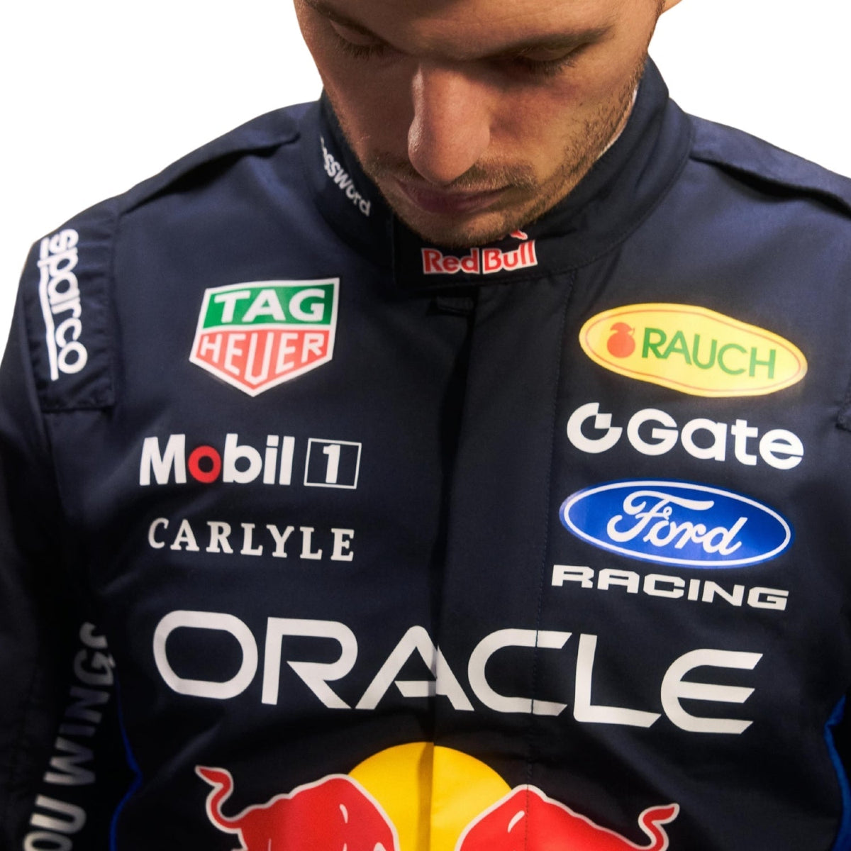 Max Verstappen 2026 Racing Suit Replica: max Verstappen F1 Race Replica Red Bull Motorsport Suit Logo.