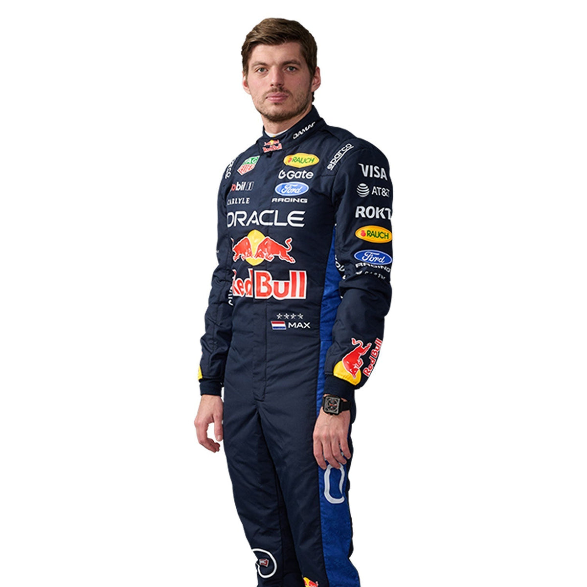 Max Verstappen 2026 Racing Suit Replica: max Verstappen F1 Race Replica Red Bull Motorsport Suit Logo.