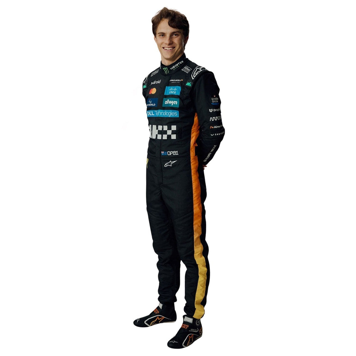 2025 Racing Suit Replica – Oscar Piastri Abu Dhabi: oscar Piastri F1 Race Replica McLaren Abu Dhabi GP Driver Suit.